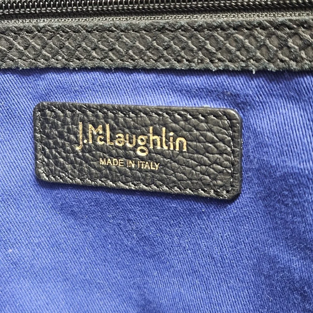 J McLaughlin Womens Leather Purse Tote Bag Black Large